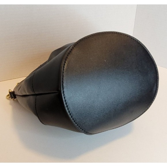 Lollipops Paris Black Bucket Crossbody Bag Cat/Tassel Charm Leopard Lining  9"H - Picture 7 of 12